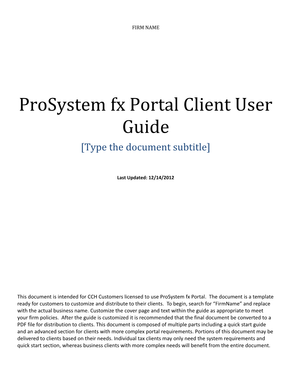 Prosystem Fx Portal Client User Guide