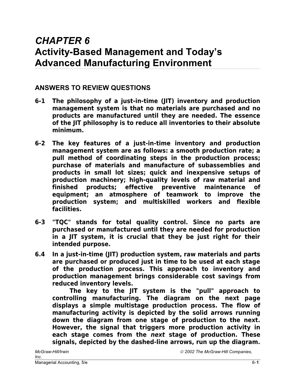 Activity-Based Management and Today S Advanced Manufacturing Environment