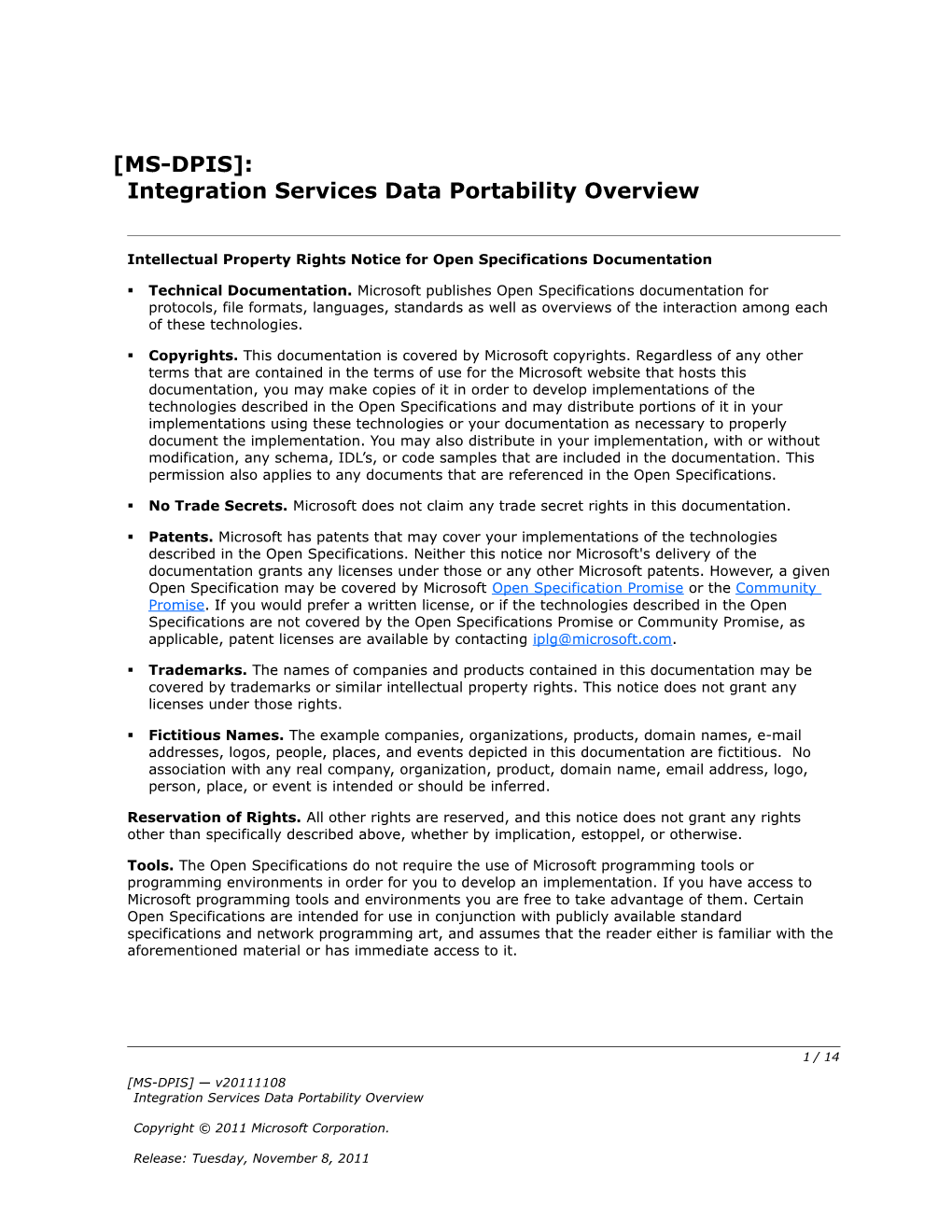 Intellectual Property Rights Notice for Open Specifications Documentation s4