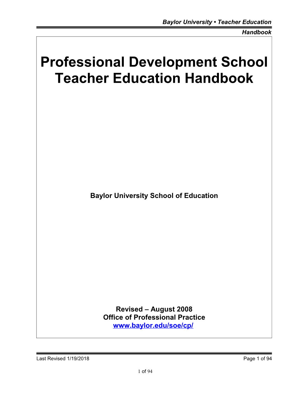 Baylor University Teacher Education