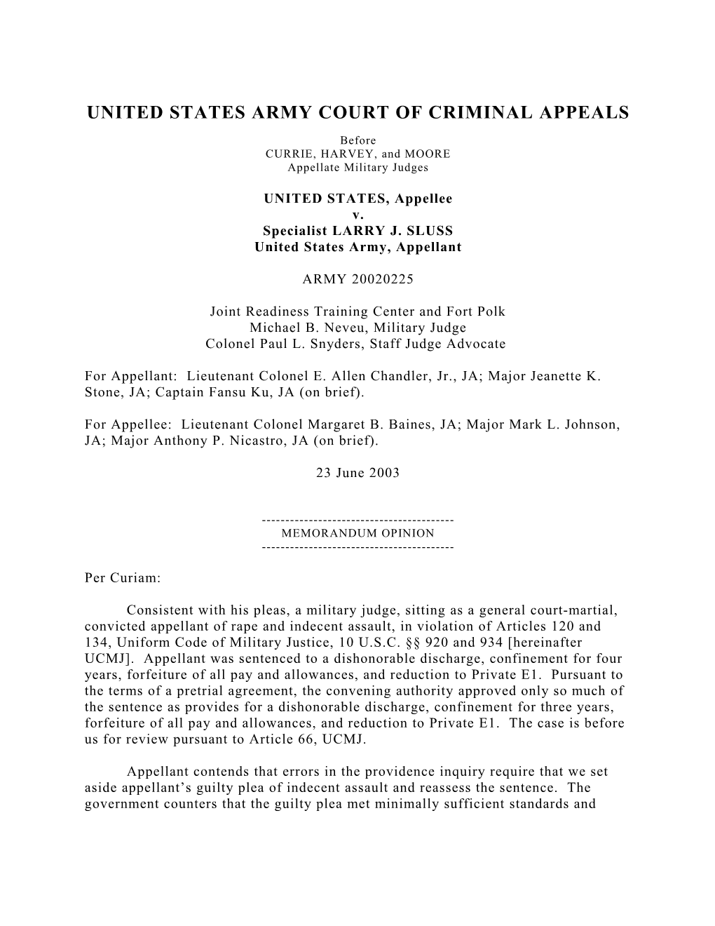 United States Army Court of Criminal Appeals s1