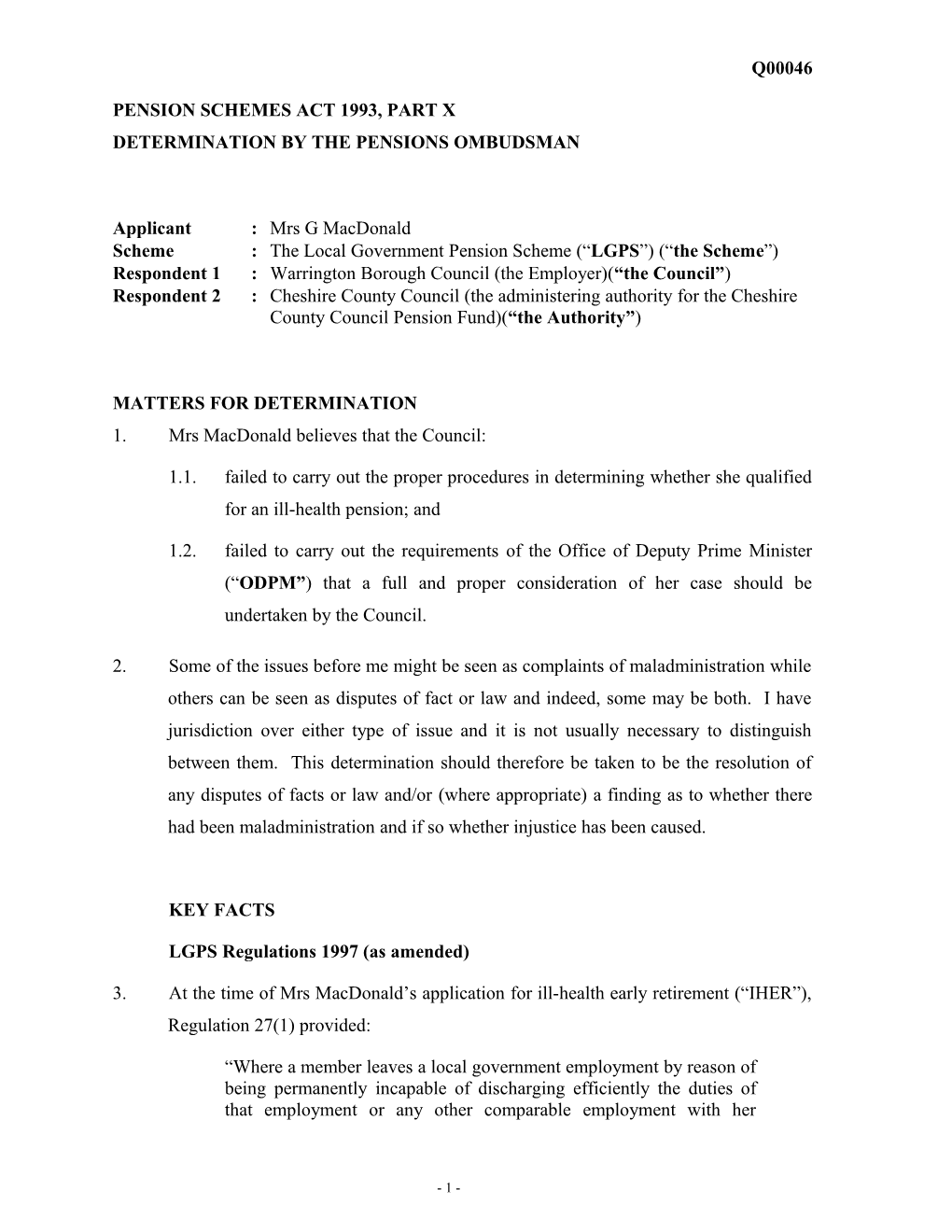 Pension Schemes Act 1993, Part X s64