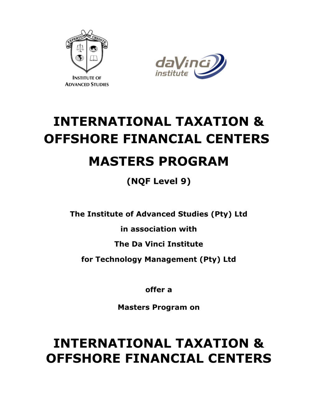 International and Offshore Banking: Masters Short Program