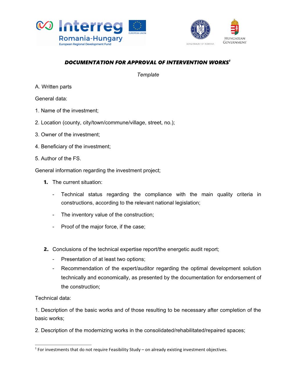 Documentation for Approval of Intervention Works 1