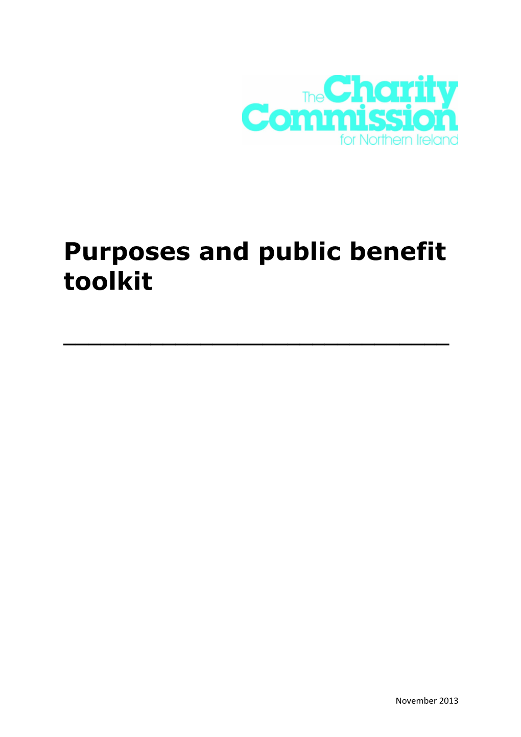 Purposes and Public Benefit Toolkit