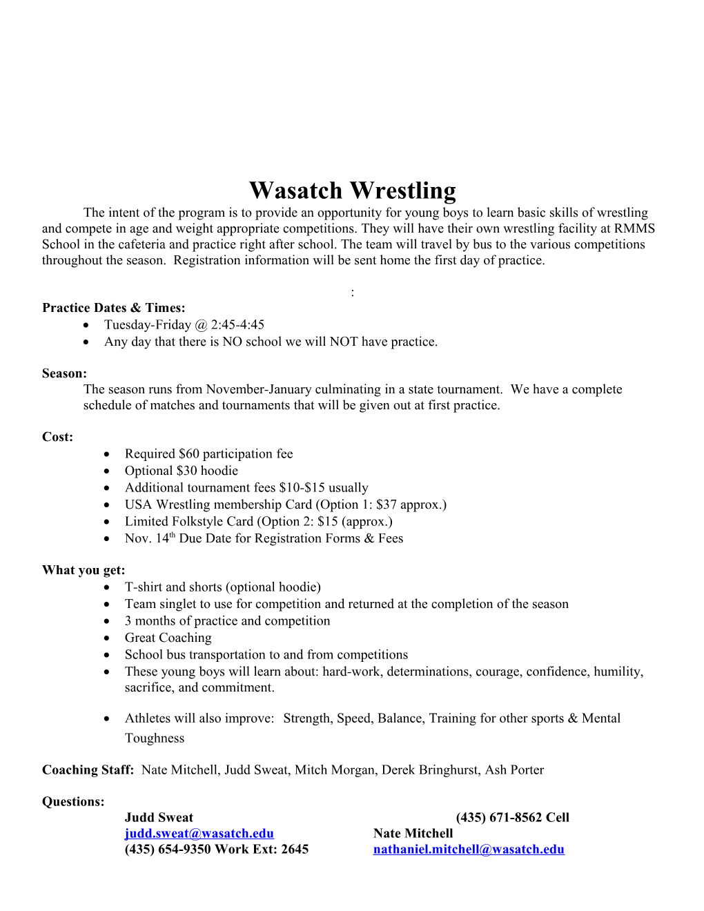 Wasatch Wrestling