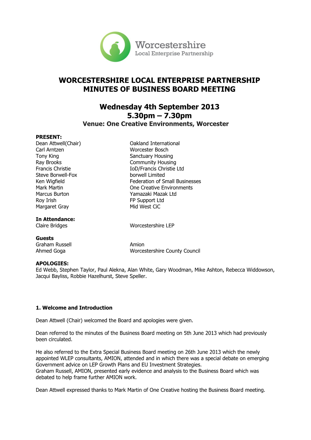 Worcestershire Local Enterprise Partnership