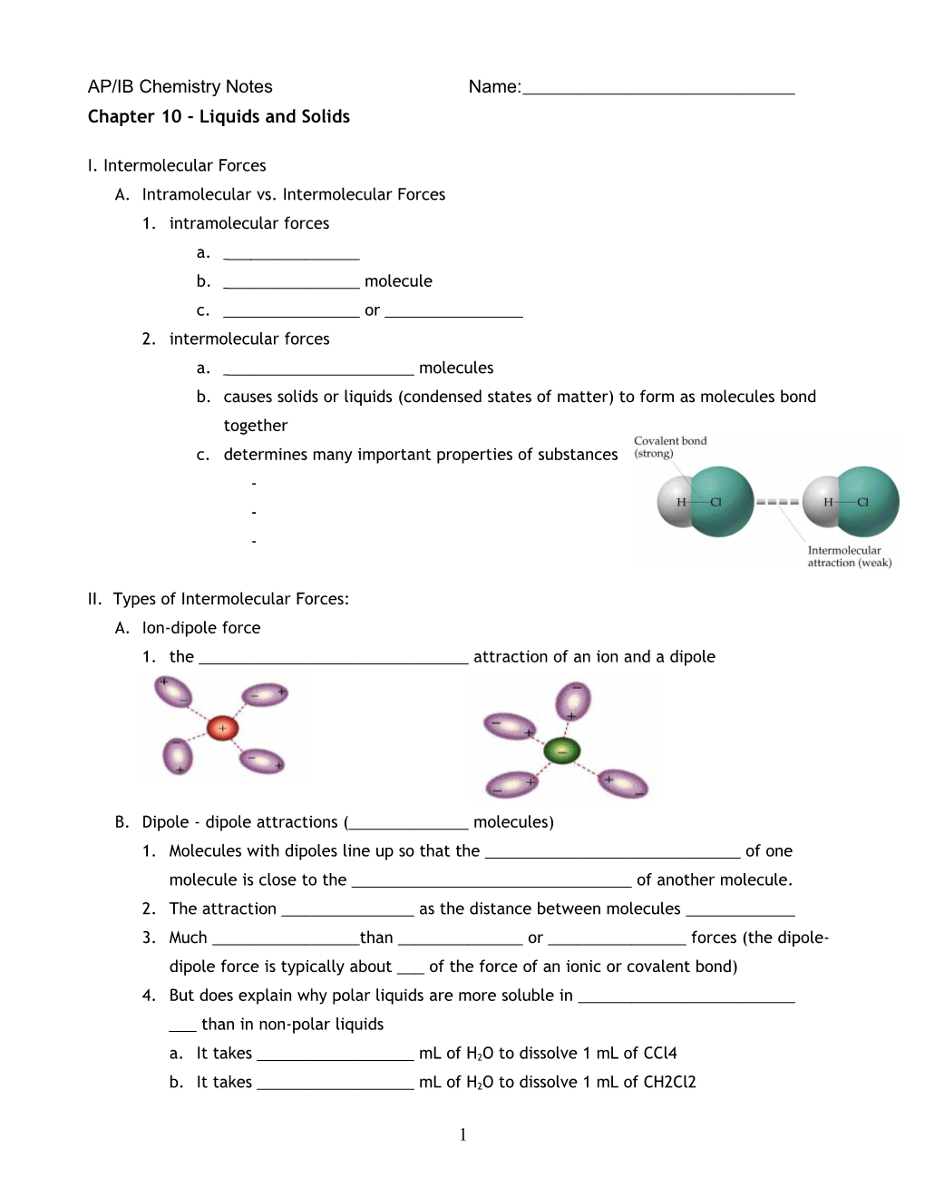 Chapter 10 - Liquids and Solids