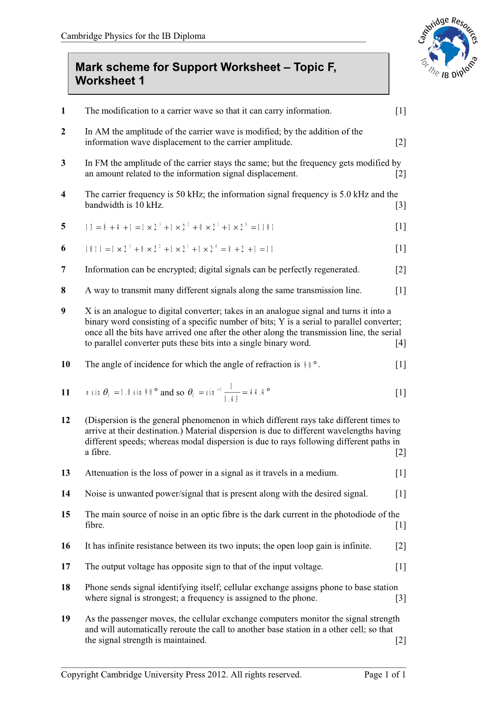 Support Worksheet Option J Questions