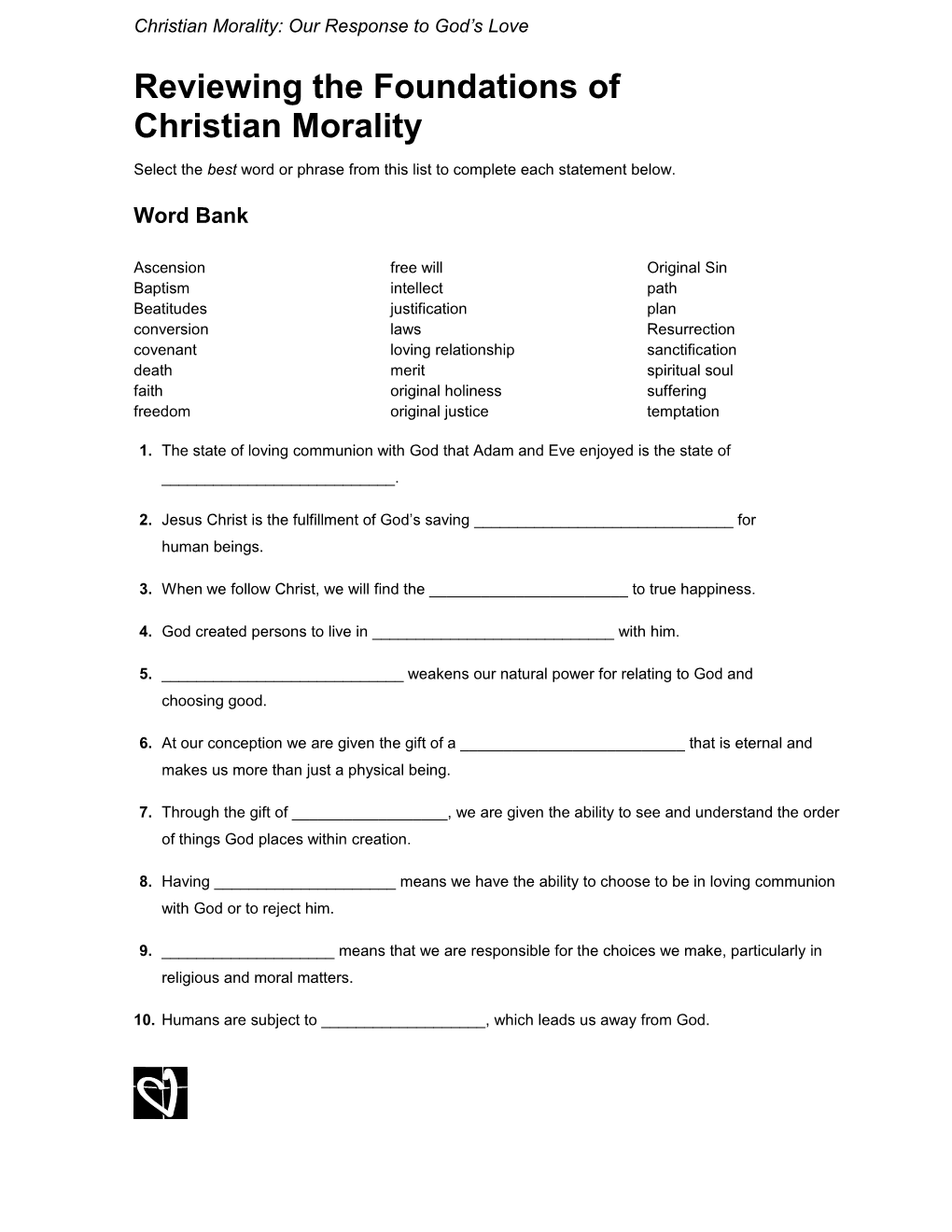 Reviewing the Foundations of Christian Moralitypage 1