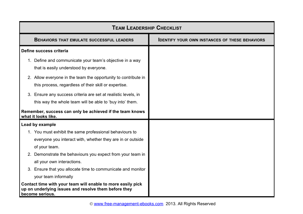 Qualities of Successful Team Leaders