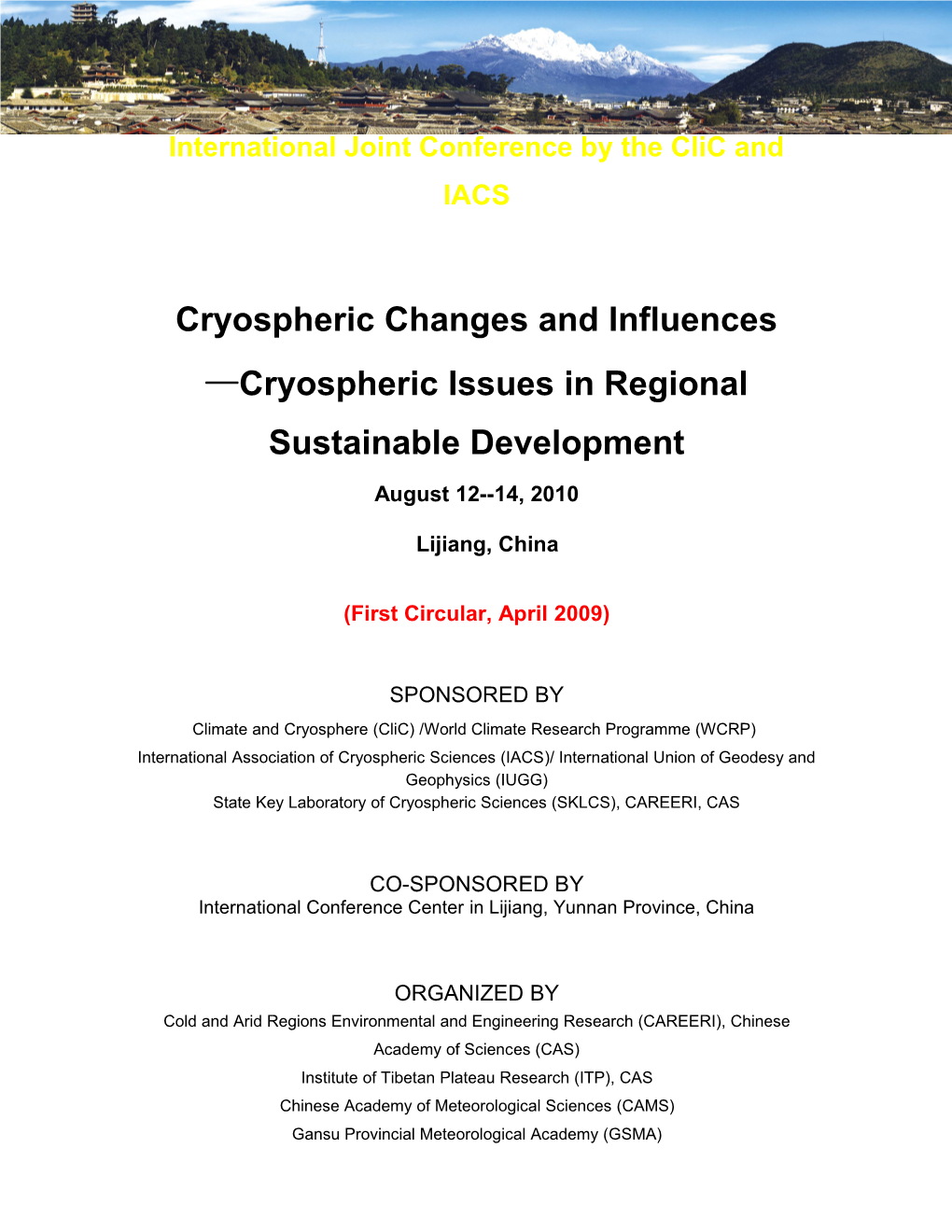International Joint Conference by the Clic and IACS