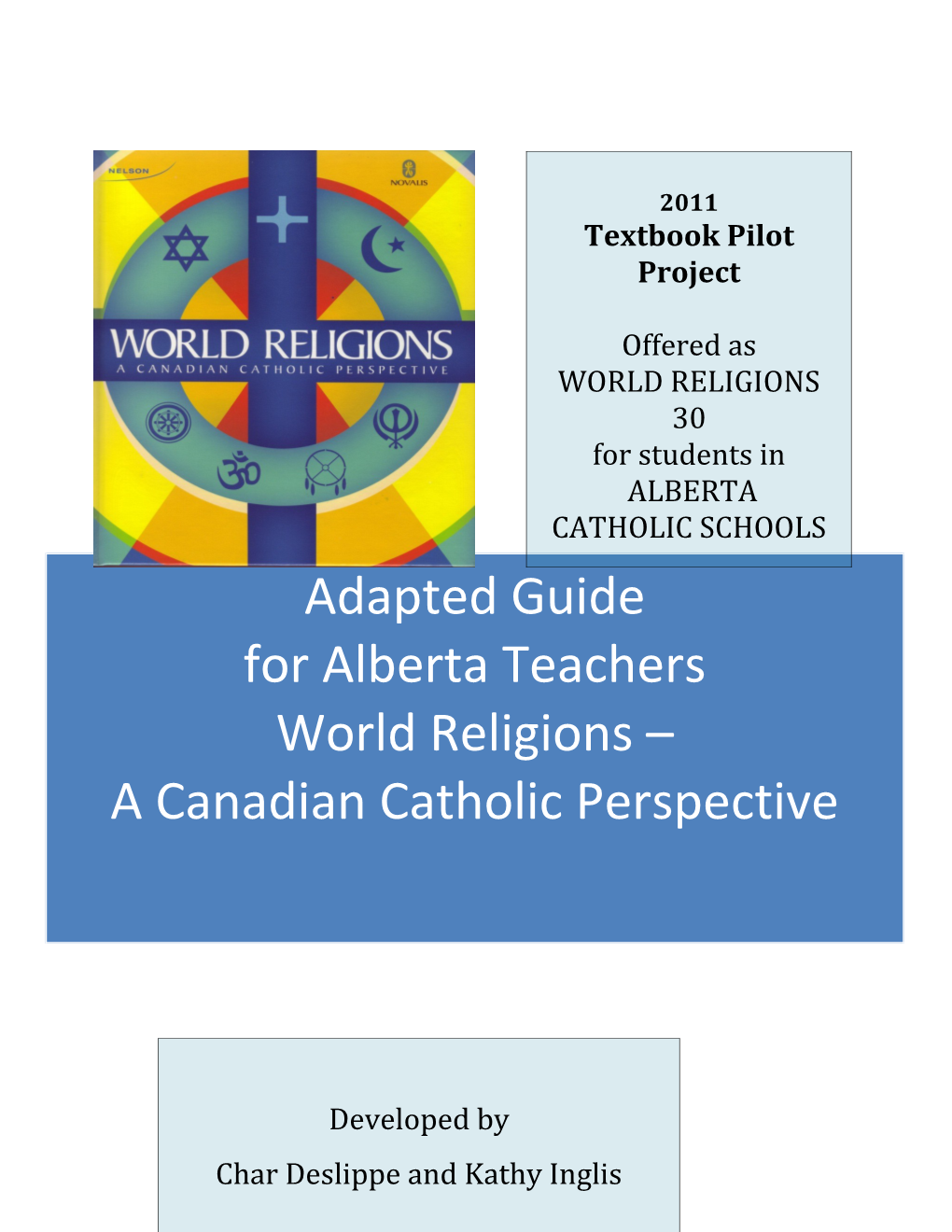 Adapted Guide For Alberta Teachers World Religions – A Canadian Catholic Perspective