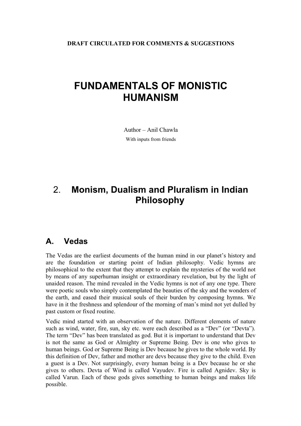 Fundamentals of Monistic Humanism s1