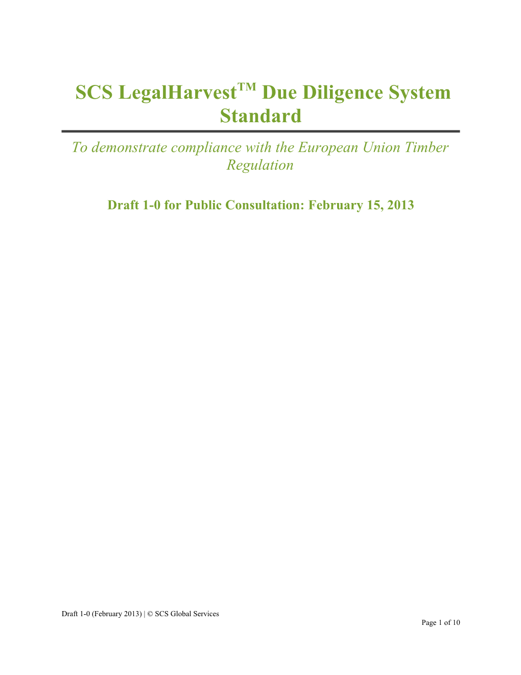 SCS Legalharvesttmdue Diligence System Standard