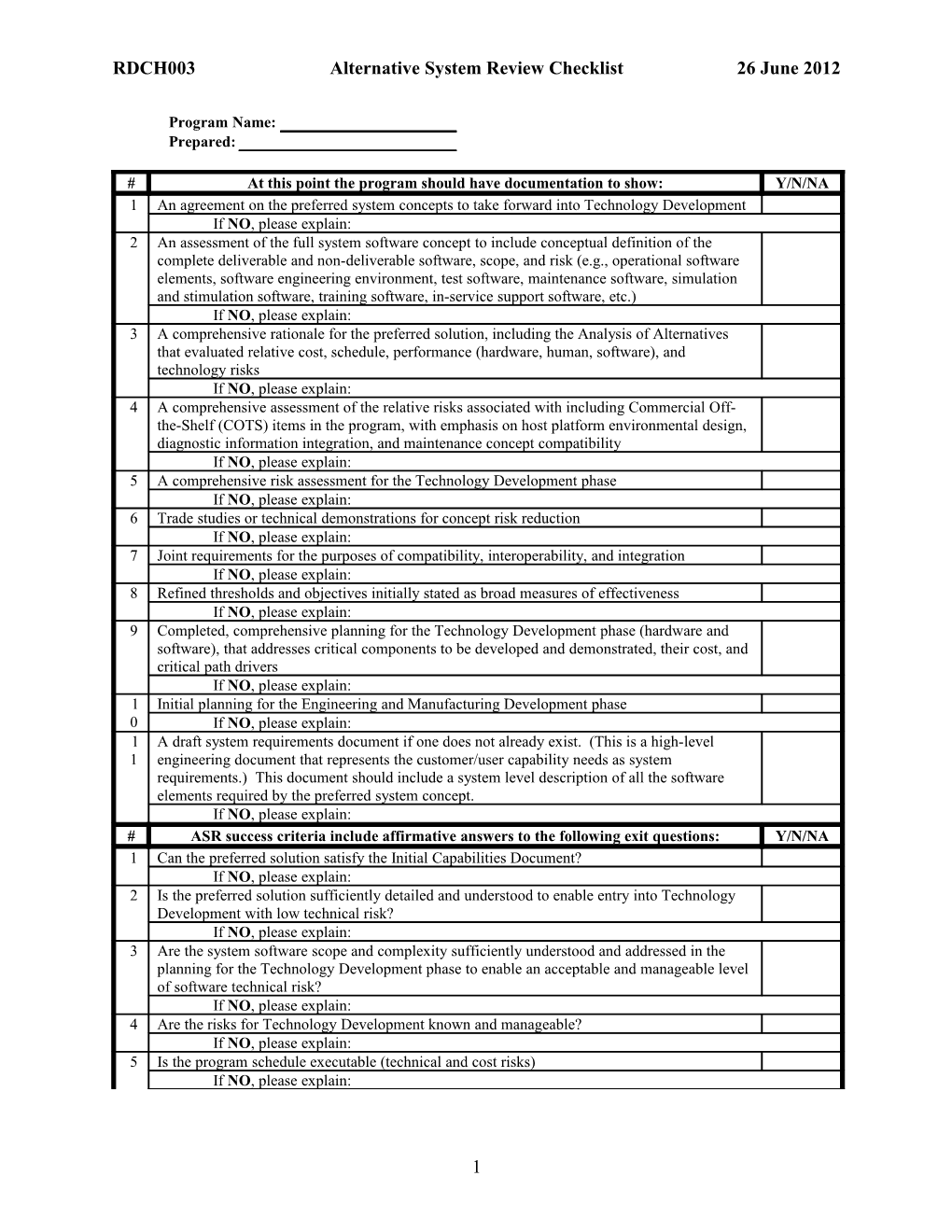 Rdch003alternative System Review Checklist26 June 2012