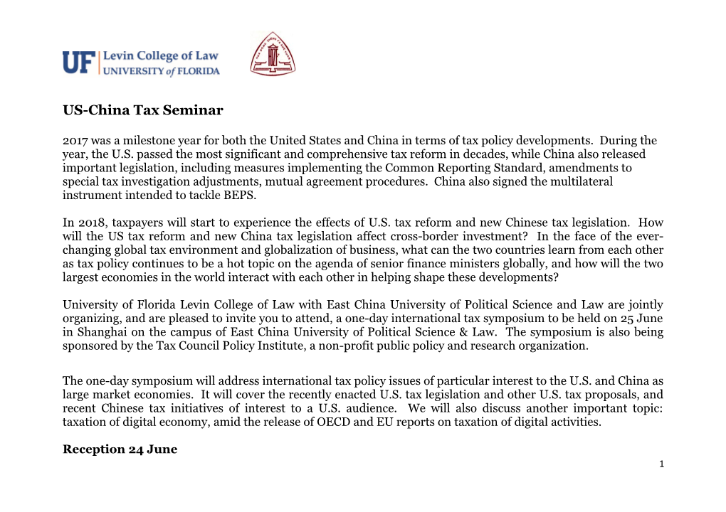 US-China Tax Seminar