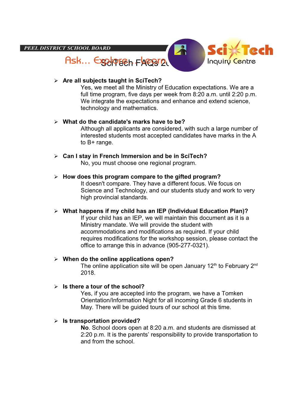 Sci-Tech Faq's