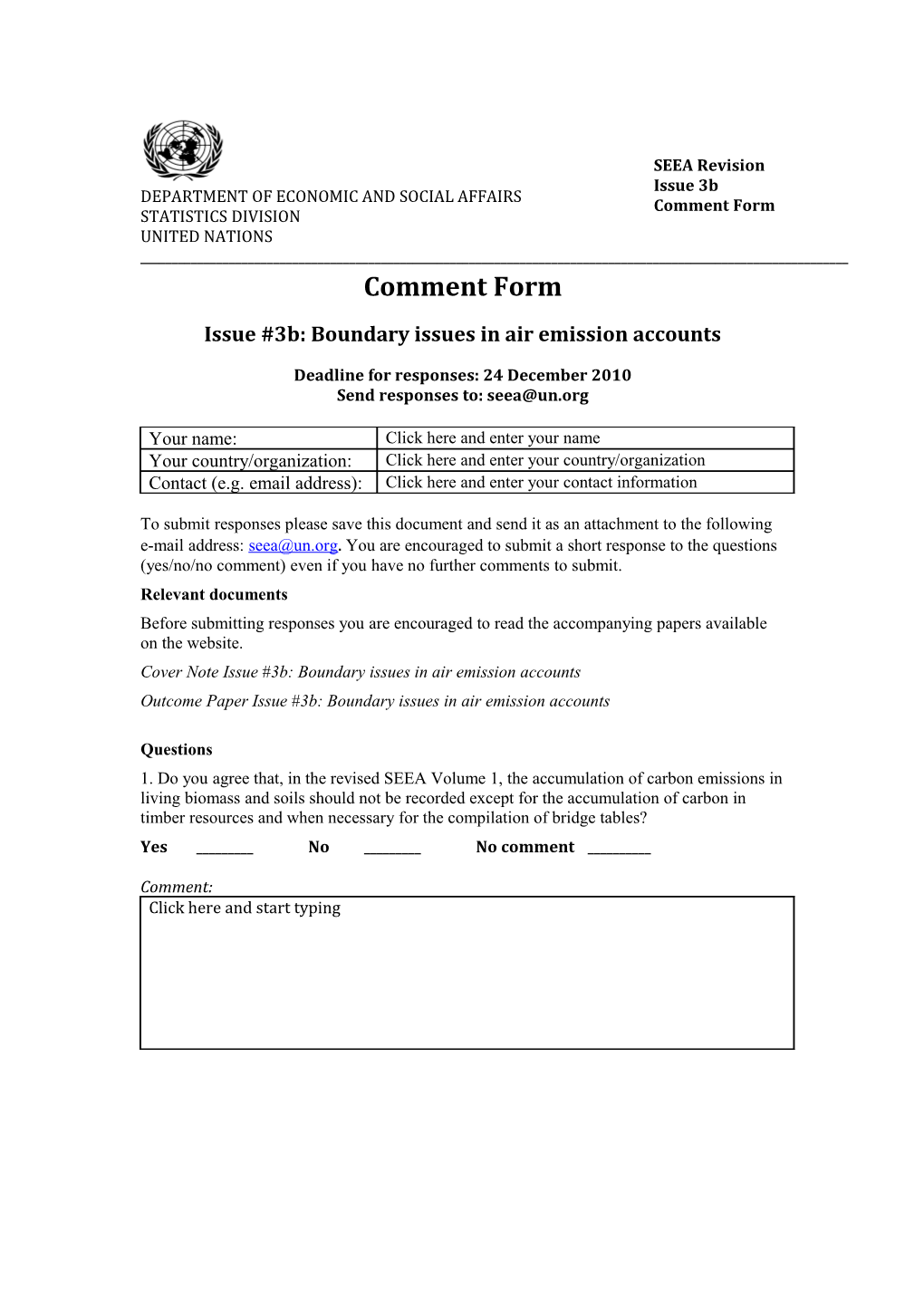 Issue #3B:Boundary Issues in Air Emission Accounts