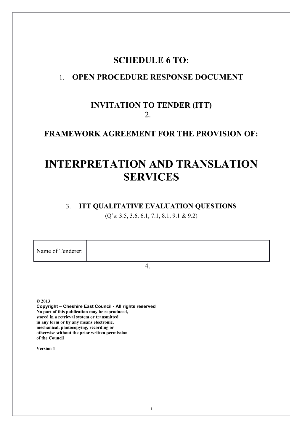 Open Procedure Response Document