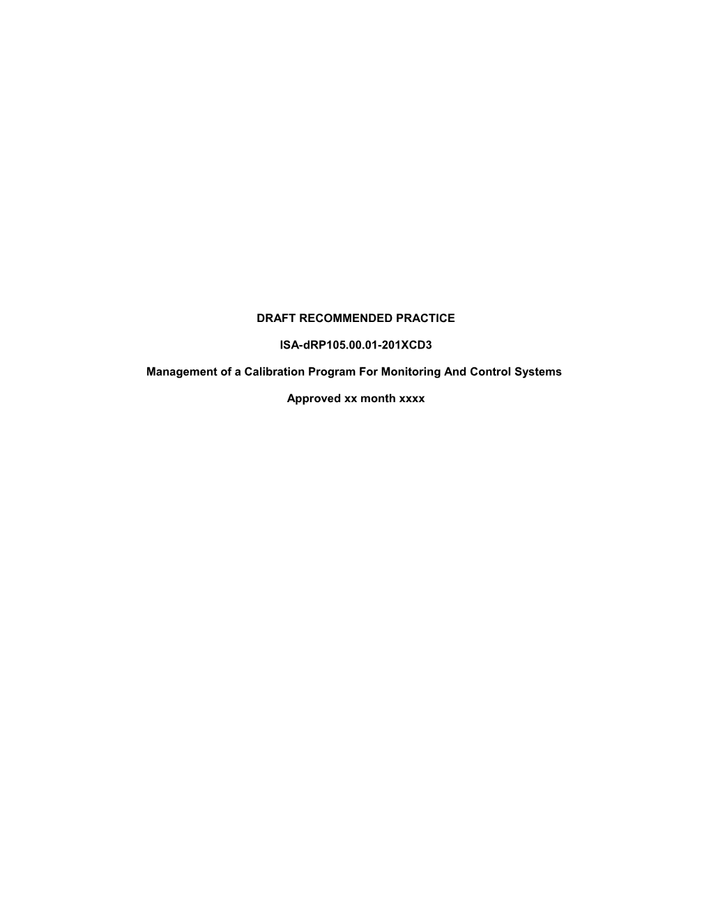 Management of a Calibration Program for Monitoring and Control Systems s1