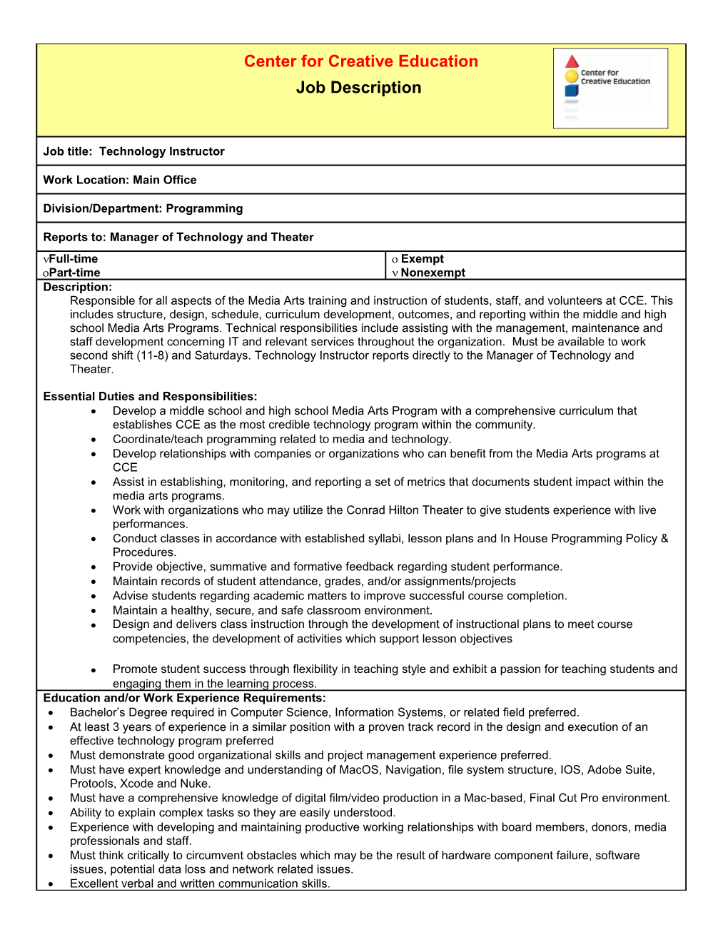 Job Description Form s7