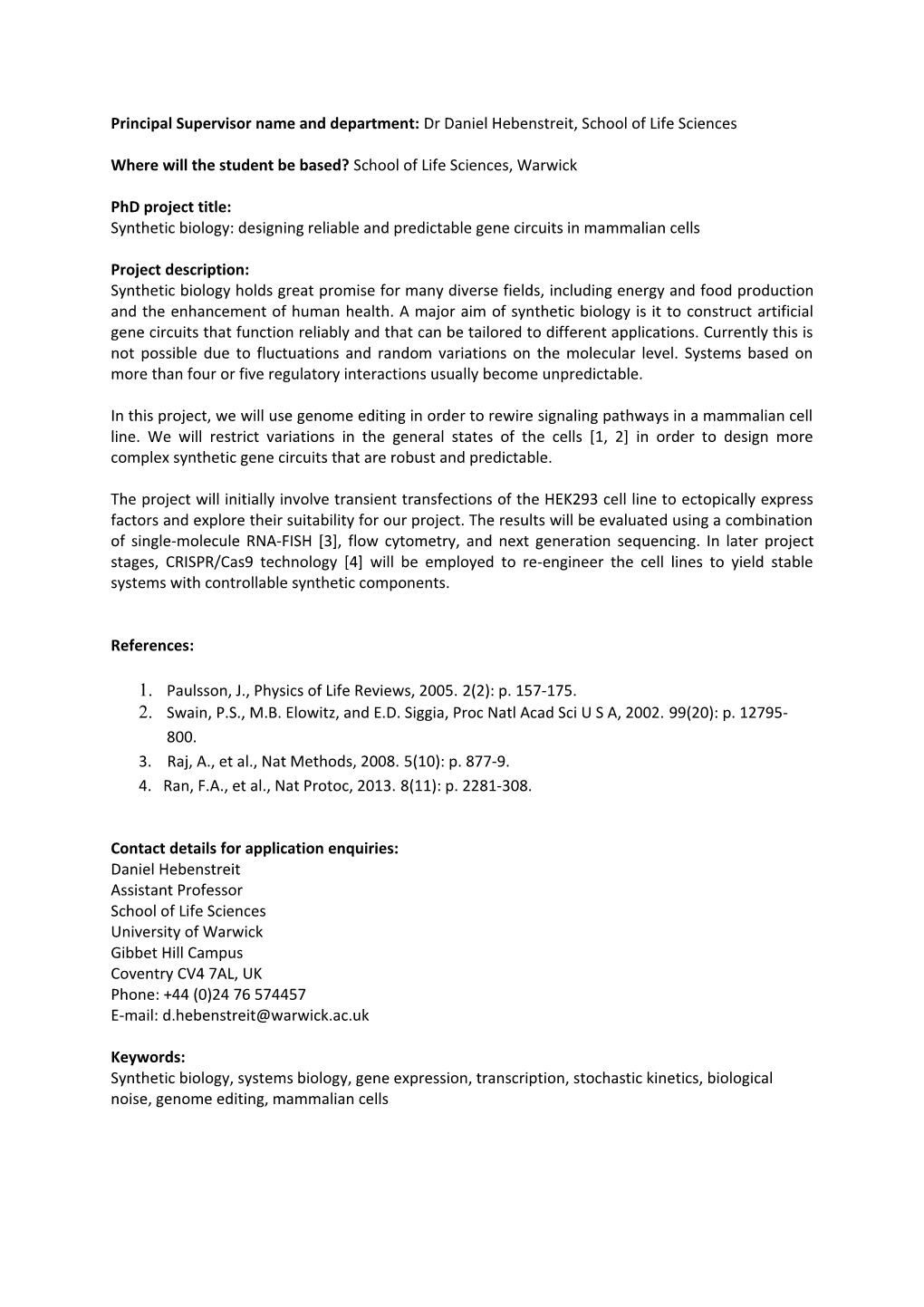 Phd Project Proposal Template 2012-13 s1