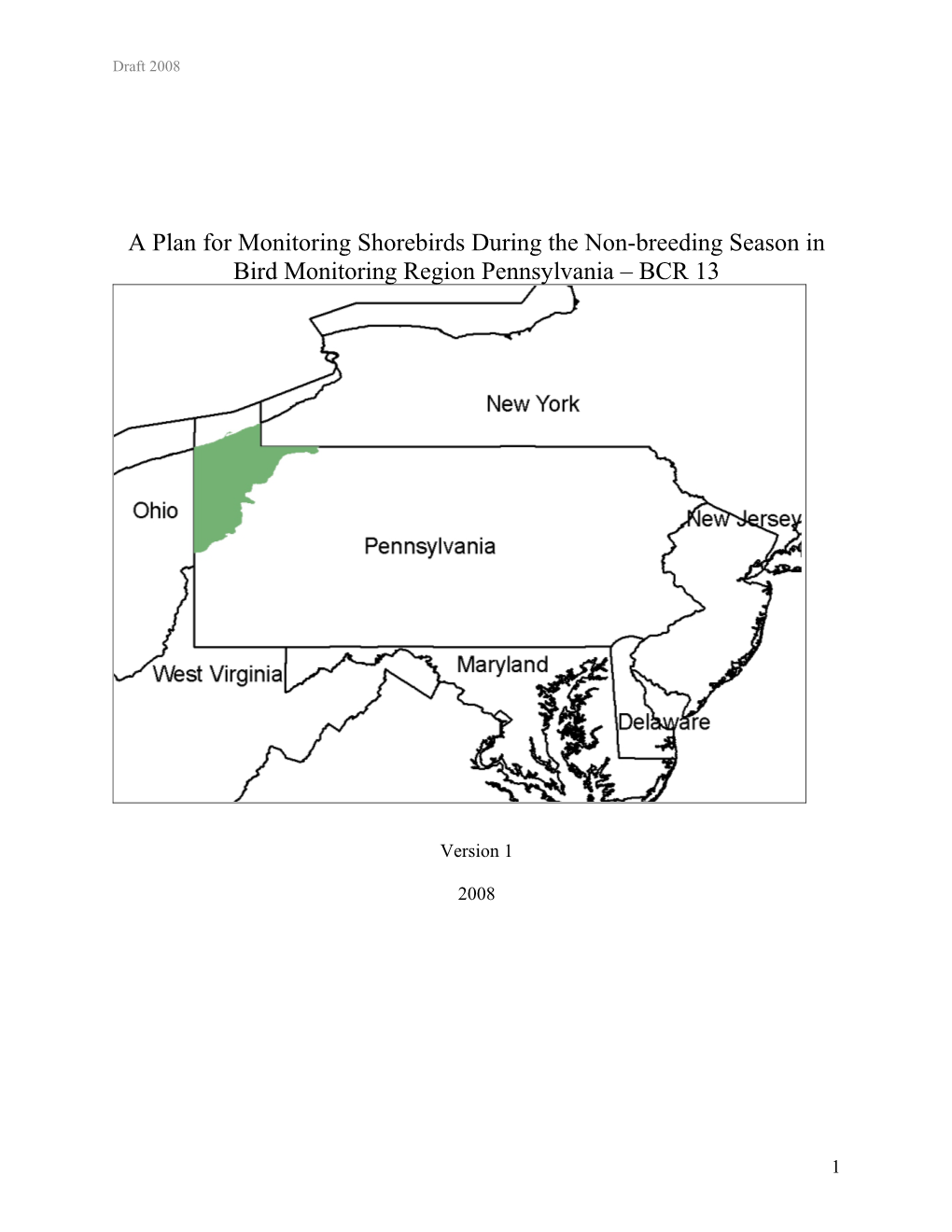 A Plan for Monitoring Shorebirds During the Non-Breeding Season in Shorebird Monitoring