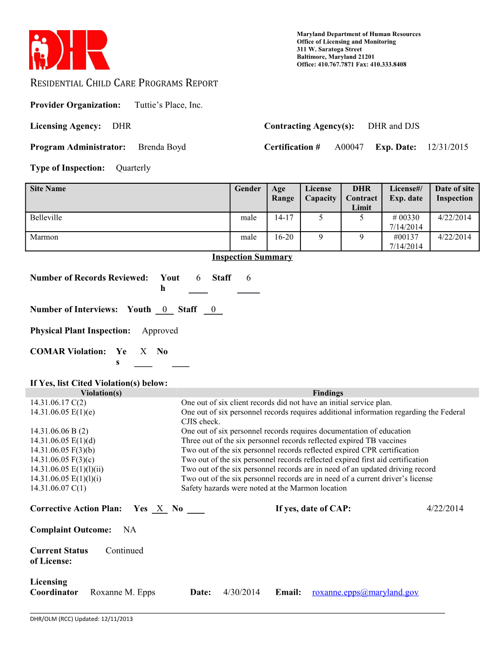 Office of Licensing and Monitoring