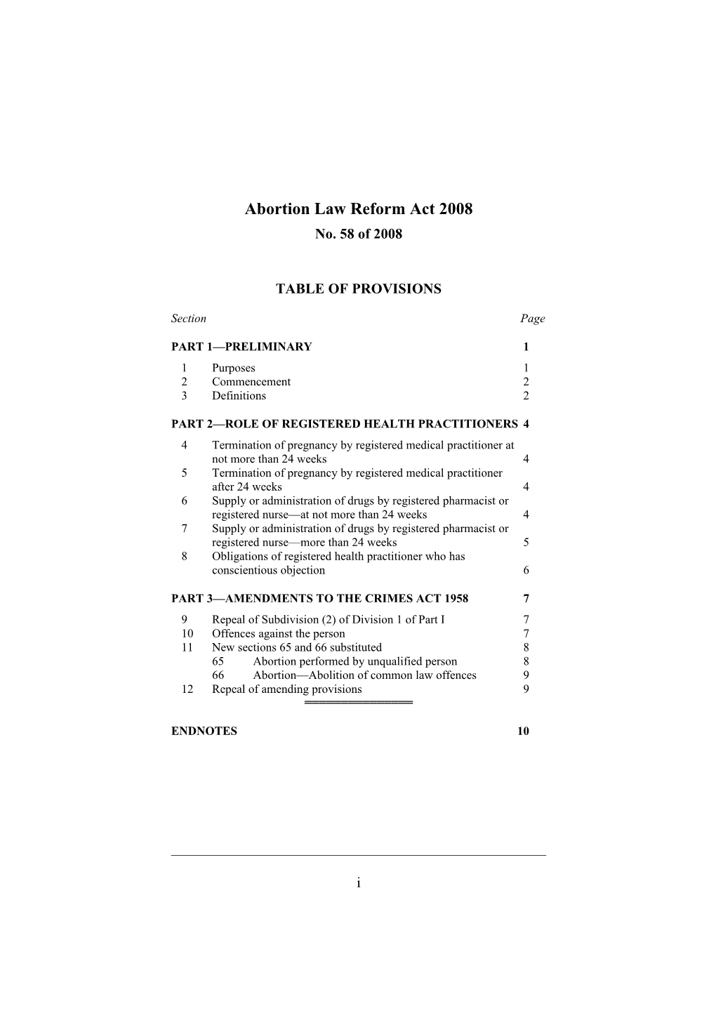 Abortion Law Reform Act 2008