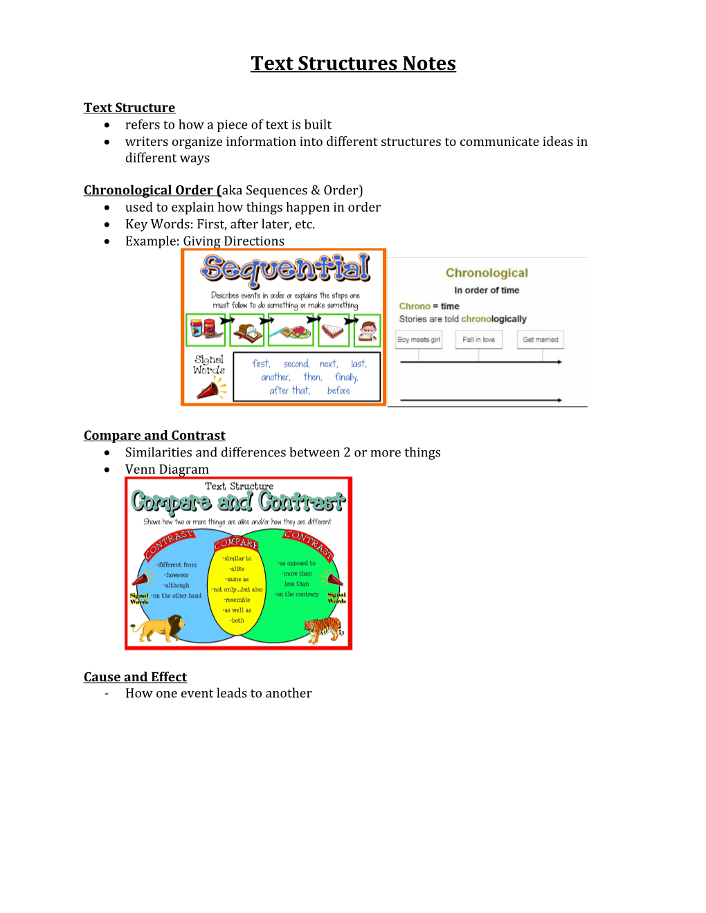 Text Structures Notes