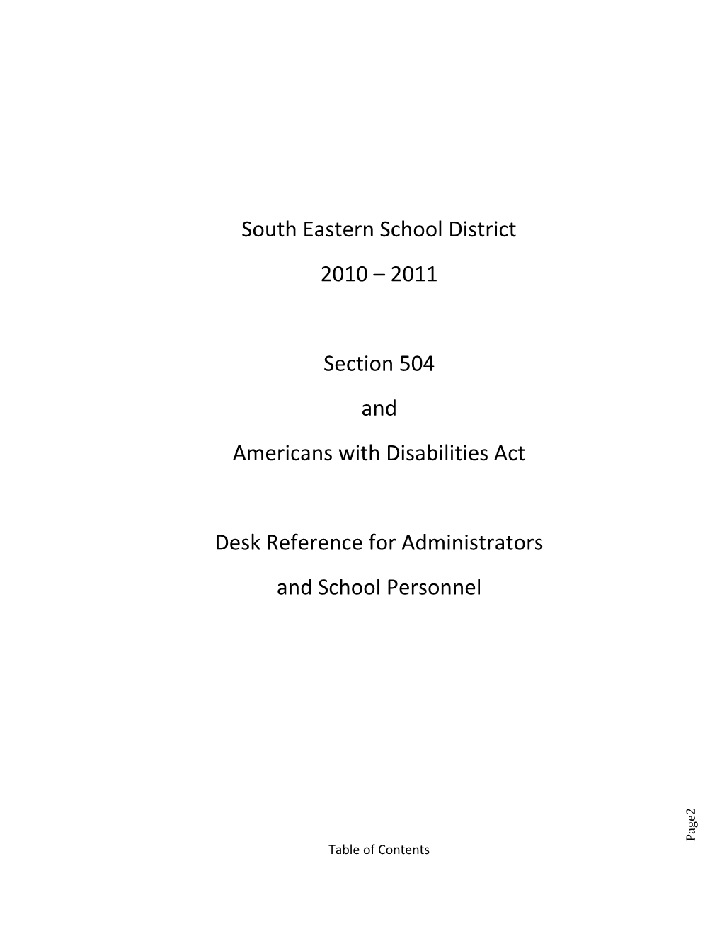 South Eastern School District