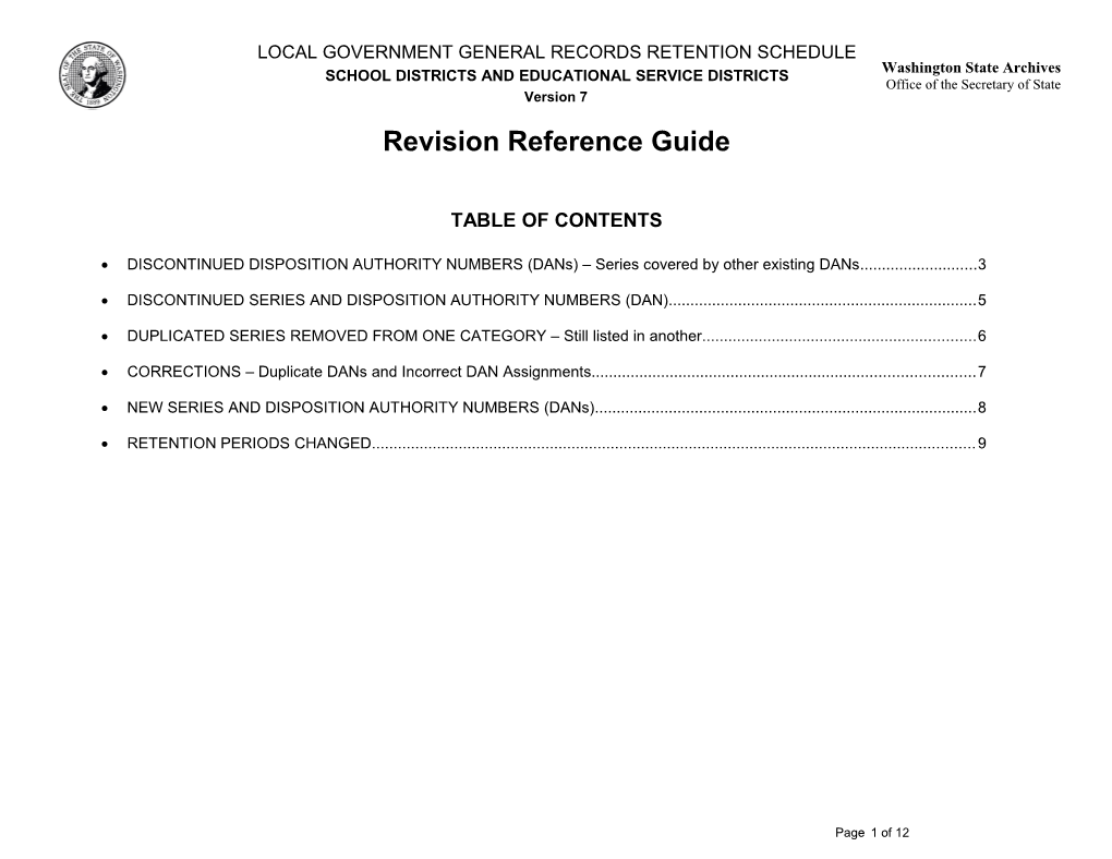 Revision Reference Guide