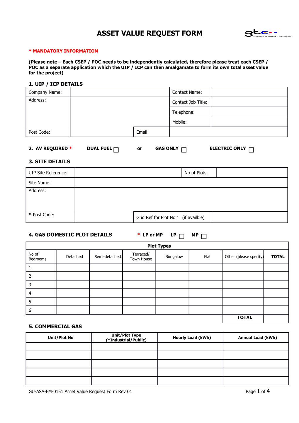GU-ASA-FM-0151 Asset Value Request Form
