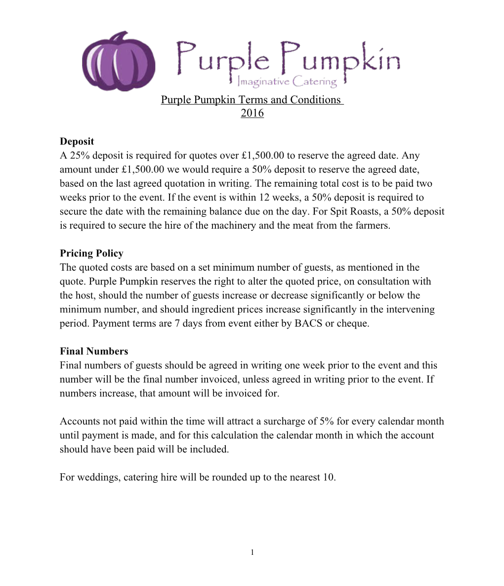 Purple Pumpkin Terms and Conditions