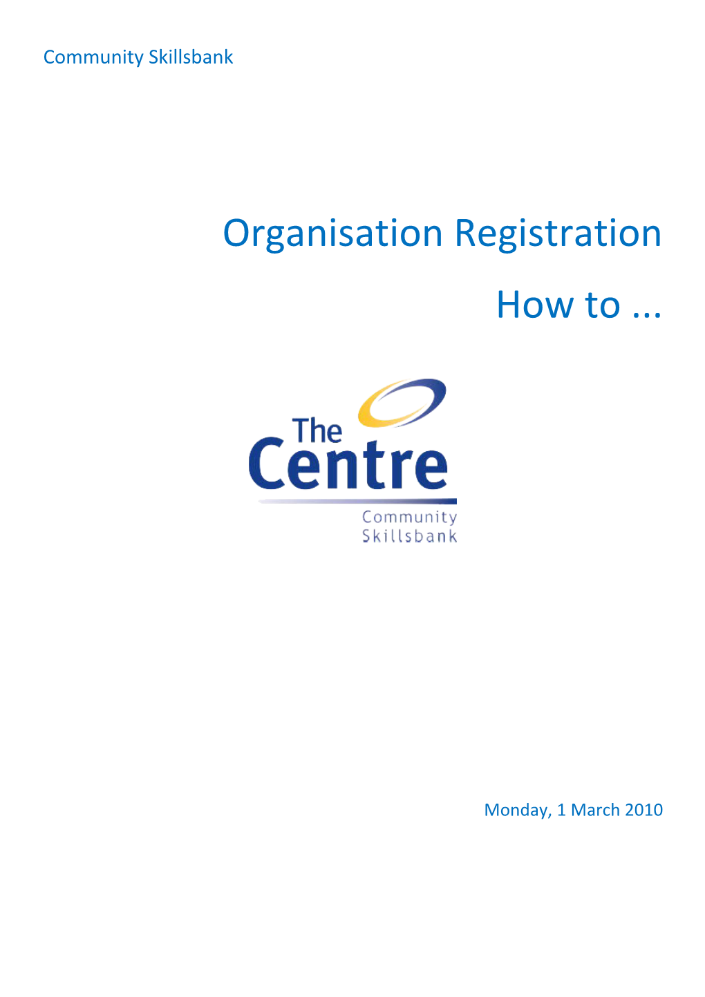 Organisation Registration Information