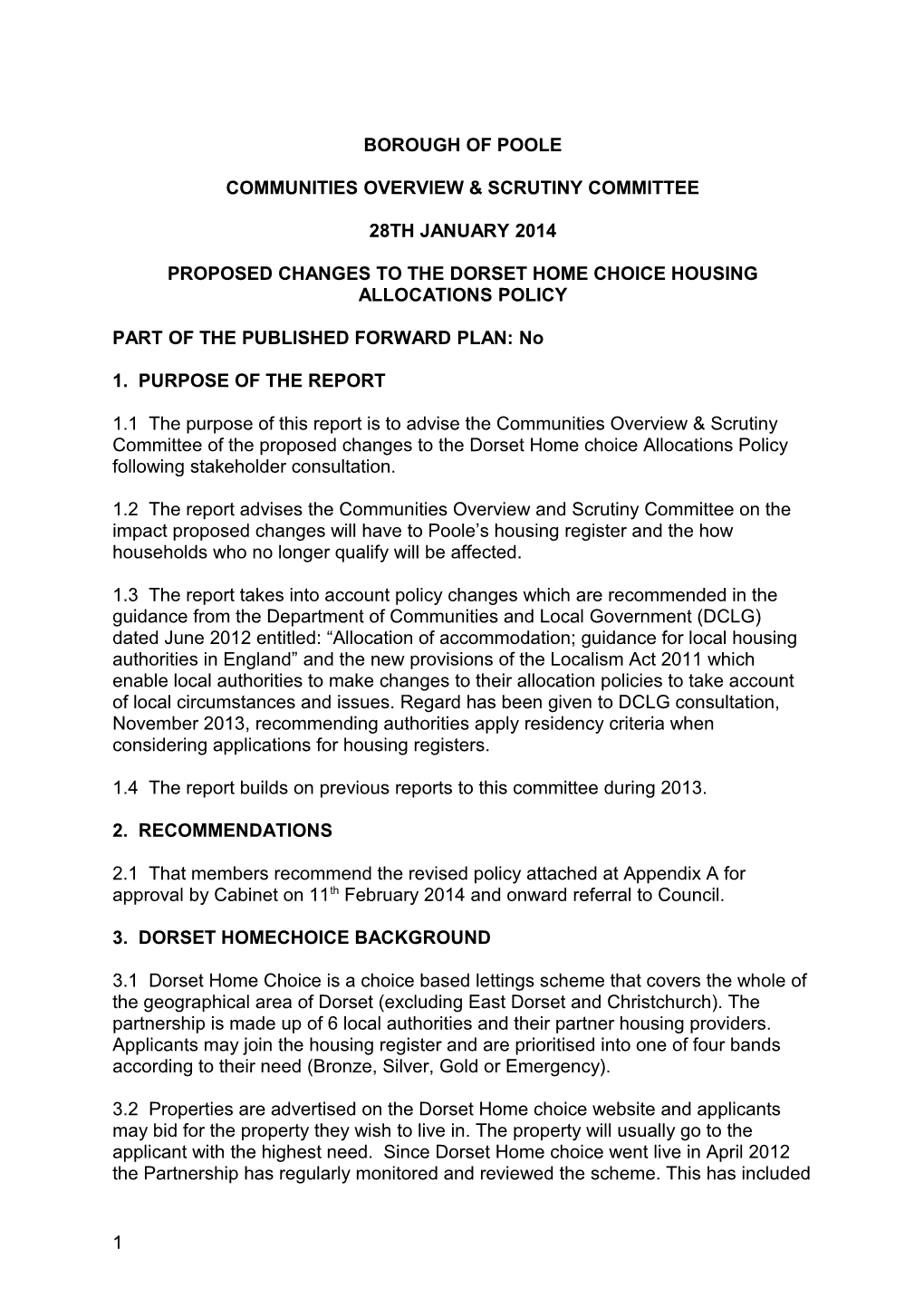 Communities Overview & Scrutiny Committee