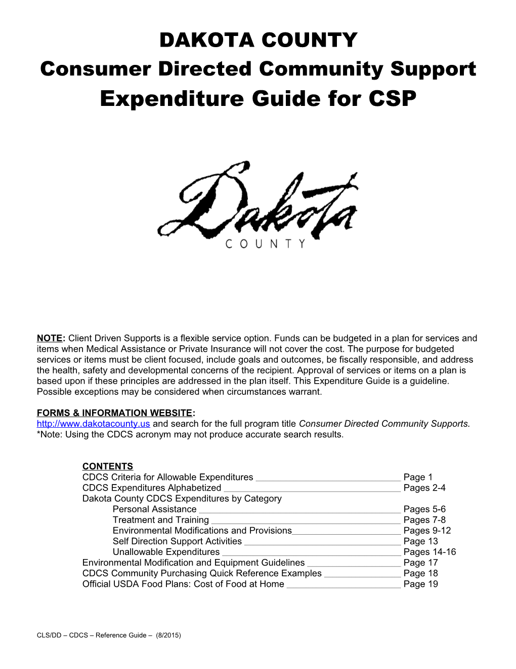 CDCS Expenditure Guide