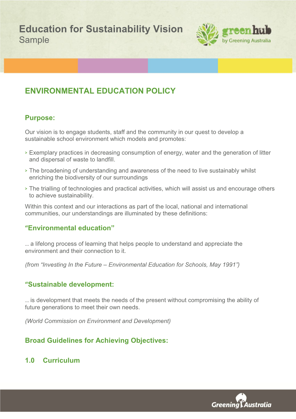 Environmental Education Policy