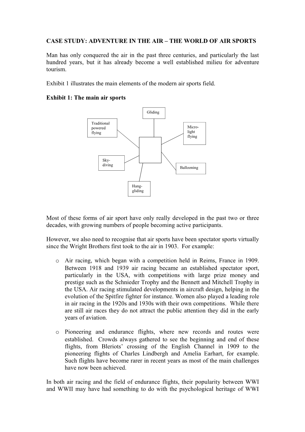 Case Study 10 : Adventure In The Air - The World Of Air Sports