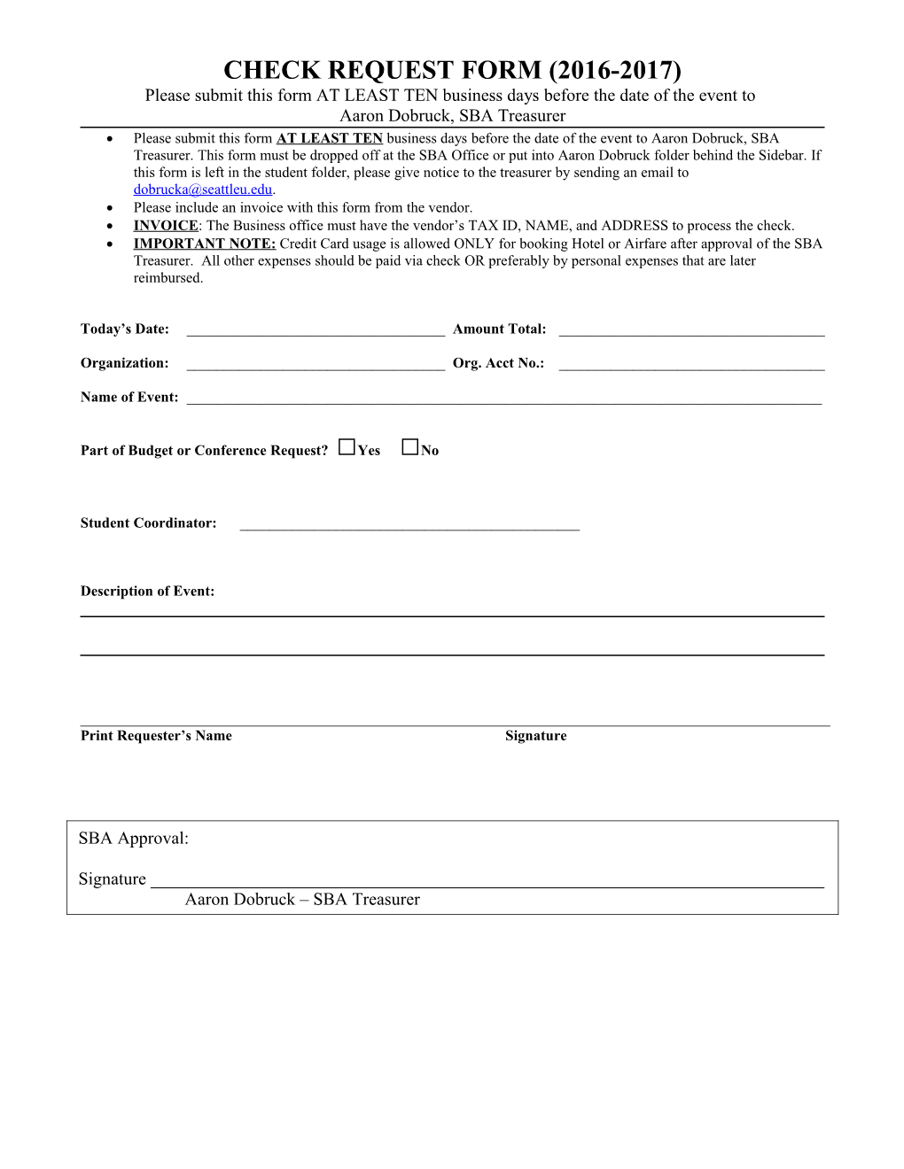 Check Request Form (2016-2017)