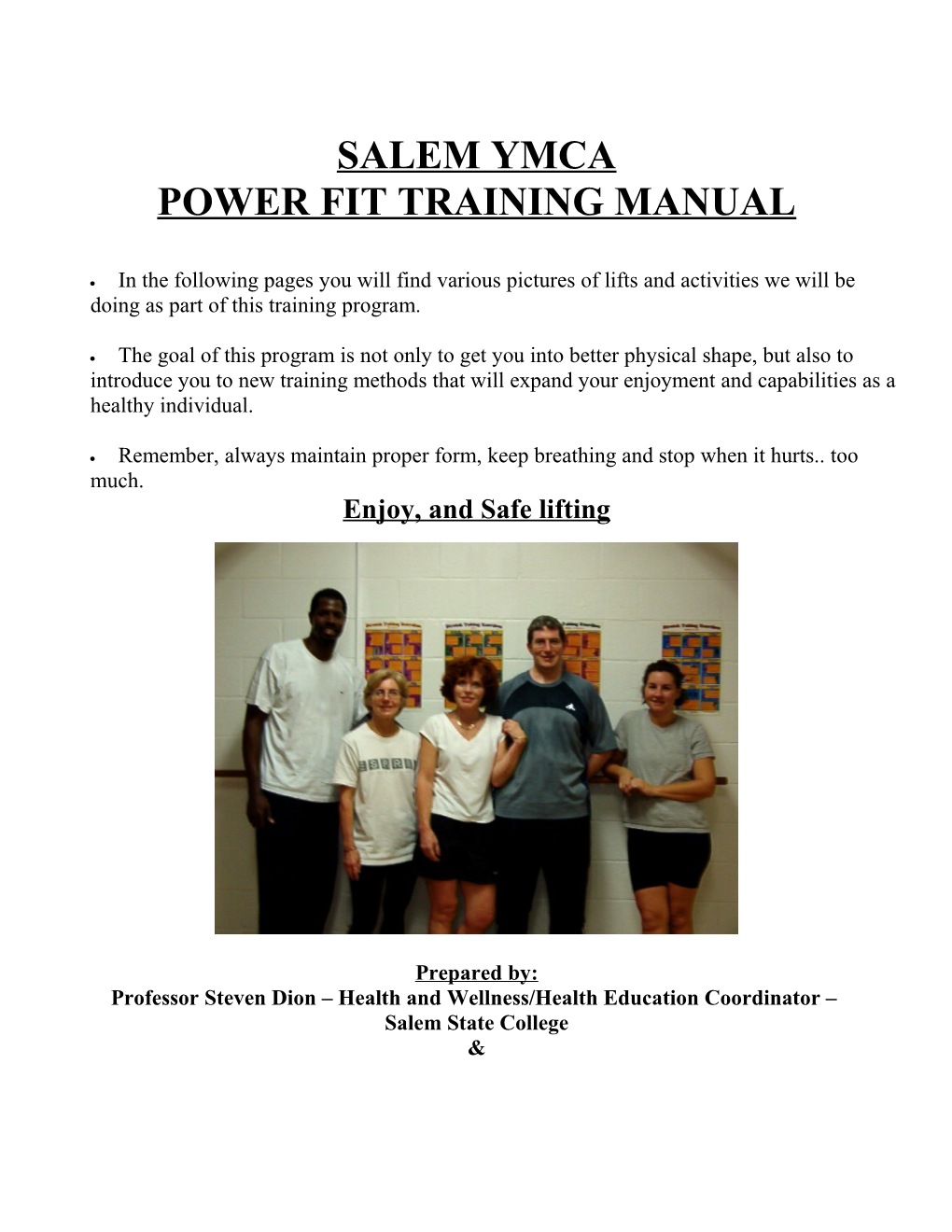 Power Fit Training Manual