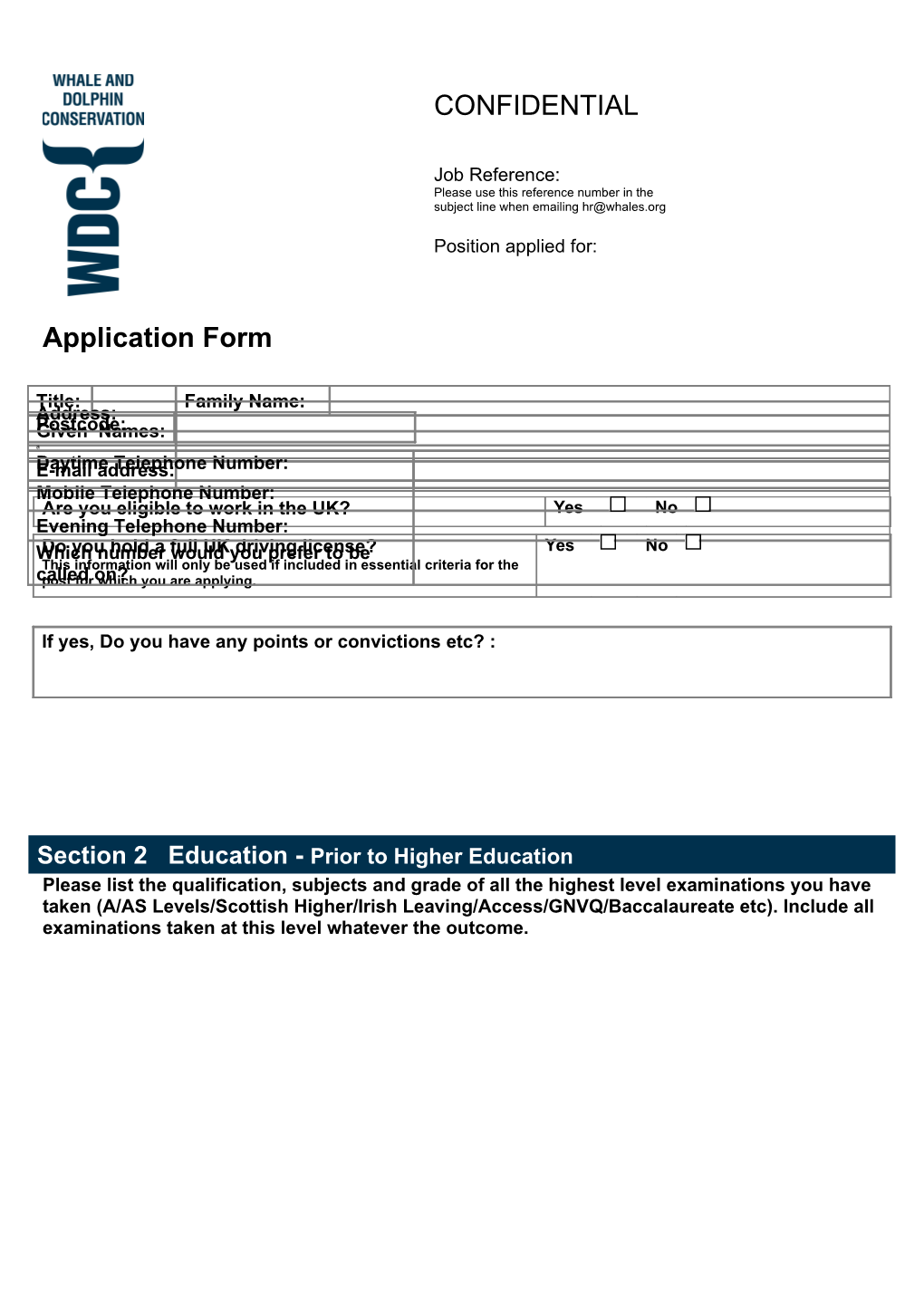 Job Application Form Template s8