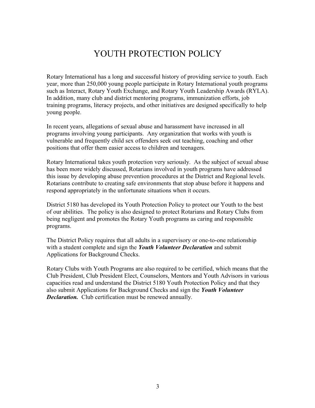 Youth Protection Officer