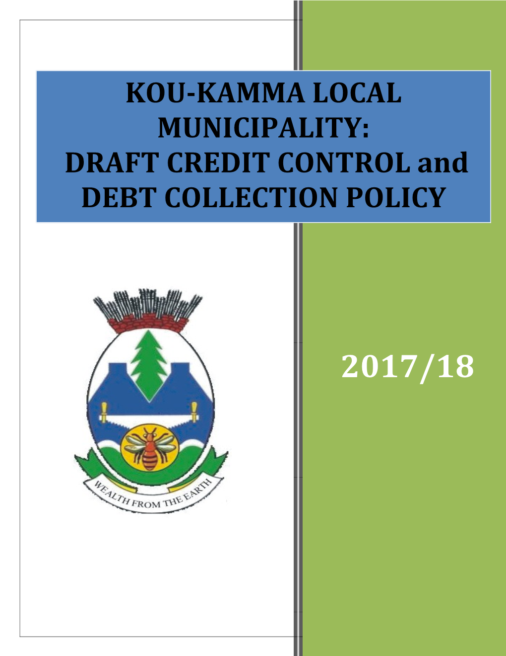 Draft Credit Control and Debt Collection Policy 2017/18