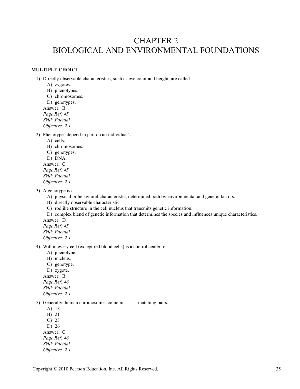 Chapter 2 Biological and Environmental Foundations