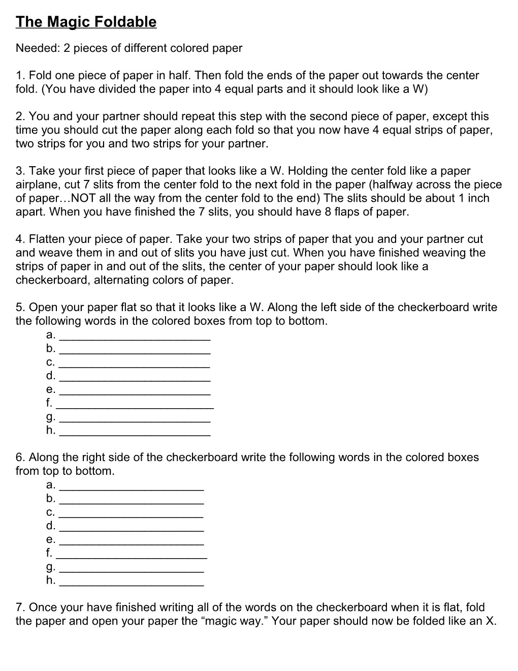 Foldable Directions- Market Structures and Types of Businesses