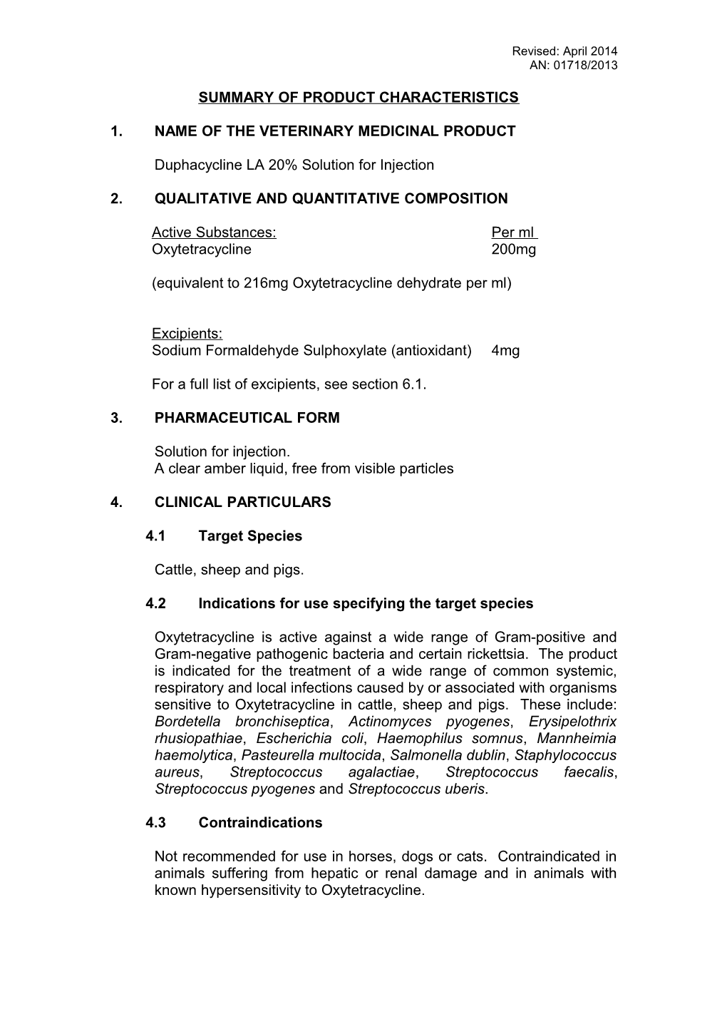 Summary of Product Characteristics s16