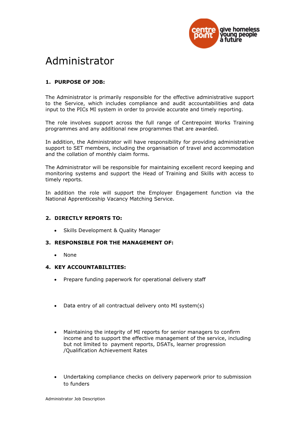 Centrepoint Job Description Draft July 2011 s1