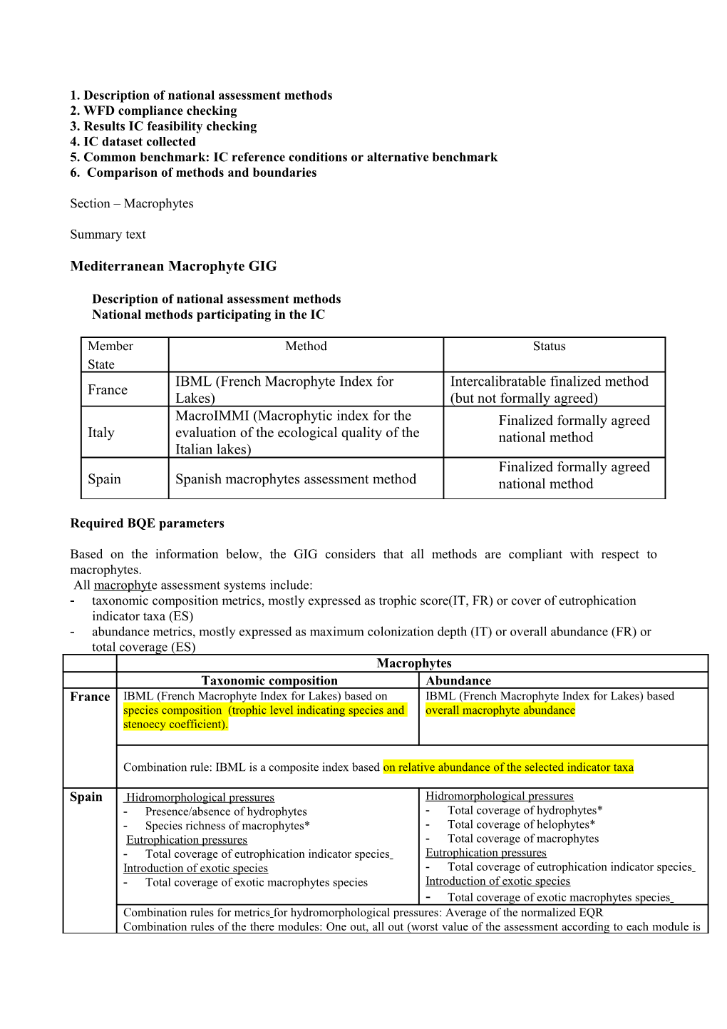 The Intercalibration Process Draft